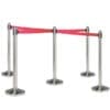 Kø-Leder stolpe outdoor sølv med rød sele 210 cm - Billede 2