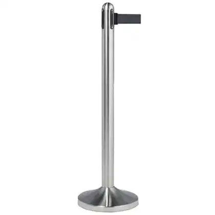 Kø-Leder stolpe outdoor sølv med sort sele 210 cm