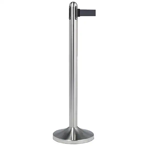 Kø-Leder stolpe outdoor sølv med sort sele 210 cm