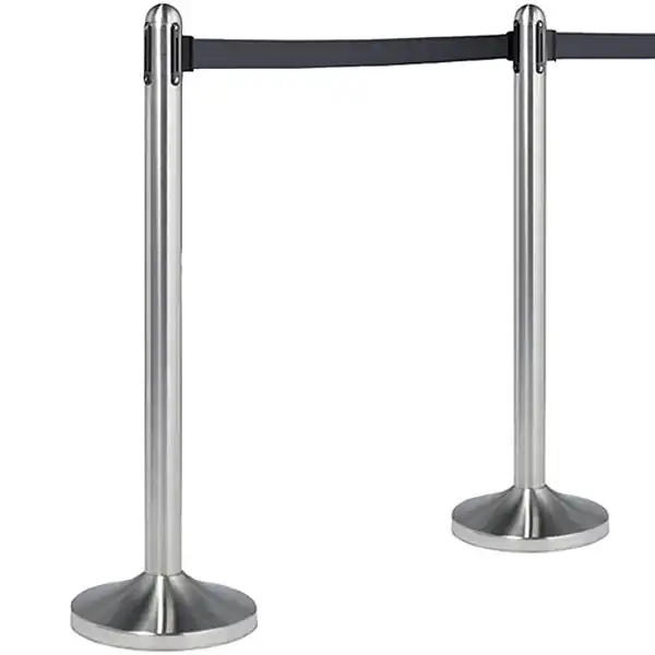 Kø-Leder stolpe outdoor sølv med sort sele 210 cm - Billede 2