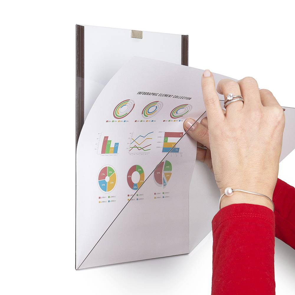 Magnet lomme i klar akryl A3 - Billede 6