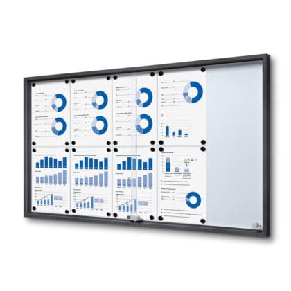 Opslagsskab slim med skydedøre 10xA4 Antracitgrå