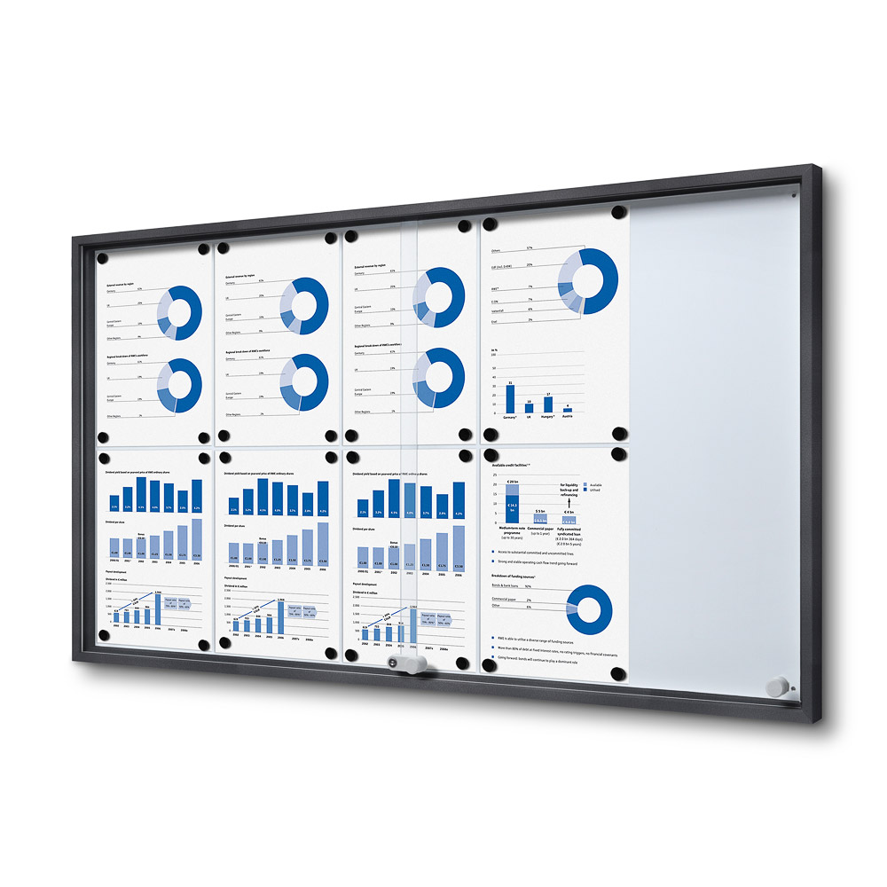 Opslagsskab slim med skydedøre 10xA4 Antracitgrå