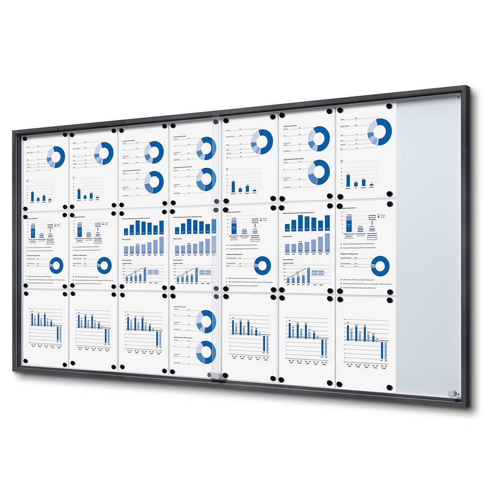 Opslagsskab slim med skydedøre 24xA4 Antracitgrå