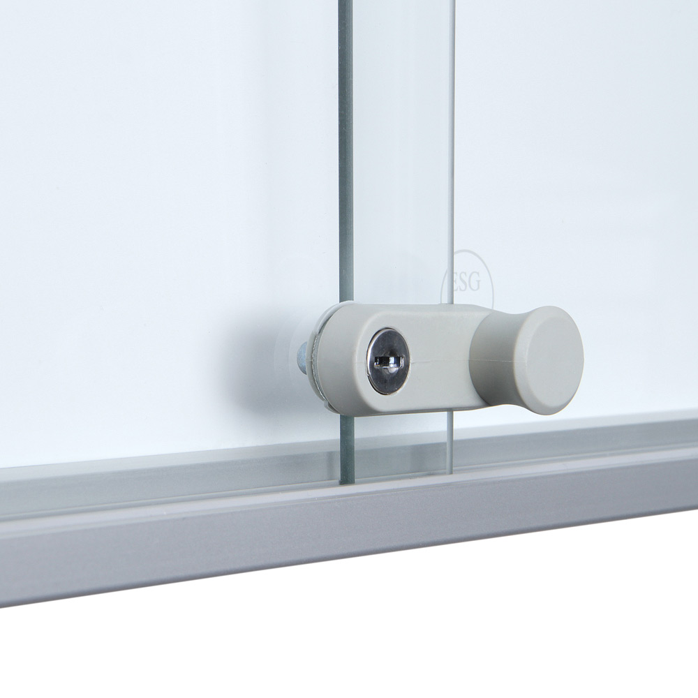 Opslagsskab slim med skydedøre 6xA4 Sølvfarve - Billede 4