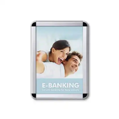 Snapramme 32 mm profil med runde hjørner - A3 - 29,7 cm x 42 cm - Aluminium