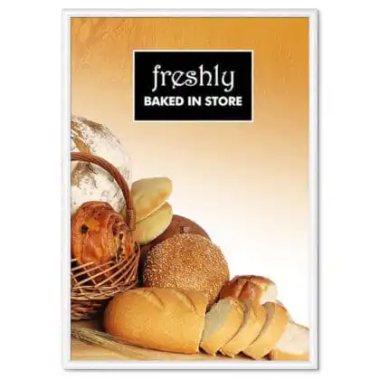 Snapramme 25 mm HVID profil i gering - 70 cm x 100 cm - Aluminium
