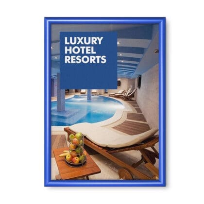 Snapramme 25 mm BLÅ profil i gering - A2 - 42 cm x 59,4 cm - Aluminium