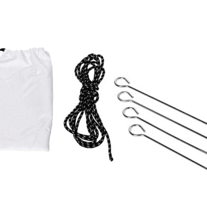 Sæt med 4 teltpløkker og bardun til alu-telt