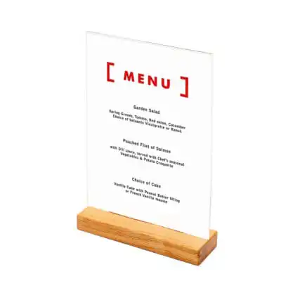 T-Stand Menu Holder A4 på træfod