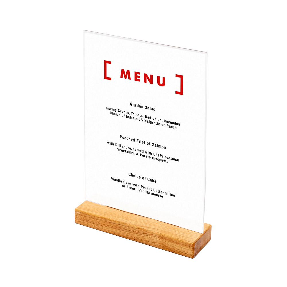 T-Stand Menu Holder A4 på træfod