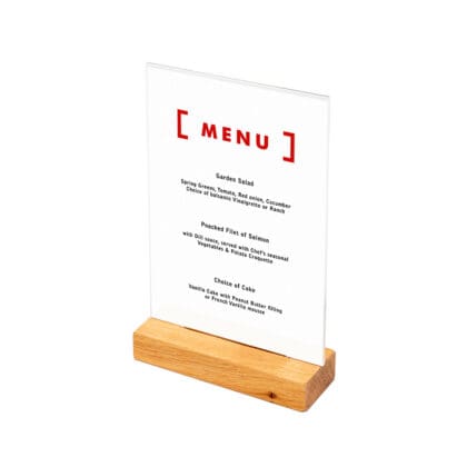 T-Stand Menu Holder A5 på træfod