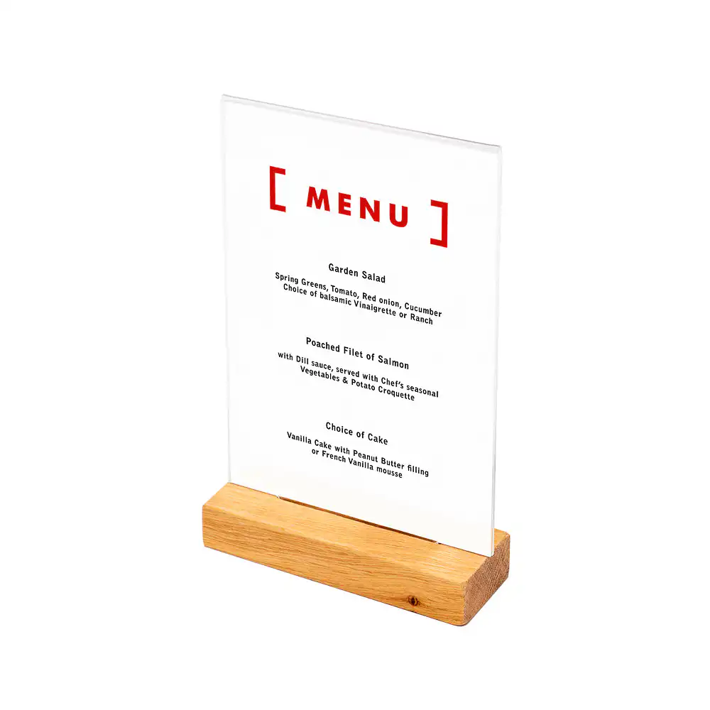T-Stand Menu Holder A5 på træfod