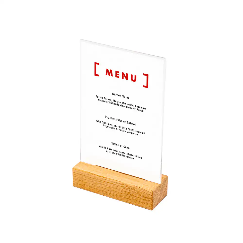 T-Stand Menu Holder A6 på træfod