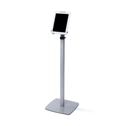 Tabletholder gulv med teleskopstang – sølv – 10″