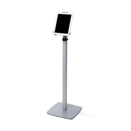 Tabletholder gulv med teleskopstang – sølv – 10″