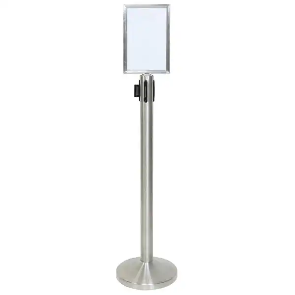 Kø-Leder stolpe outdoor sølv med grå sele 210 cm - Billede 2