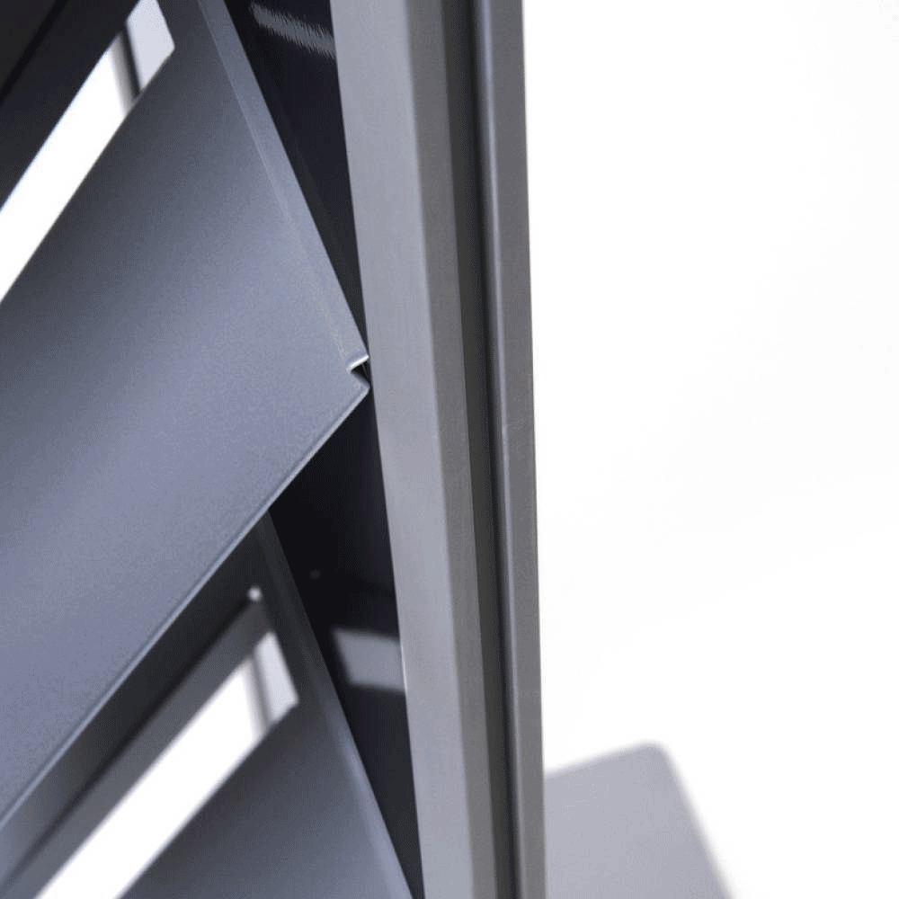 Totem brochure rack 4xA4 sort/sølv detalje 4