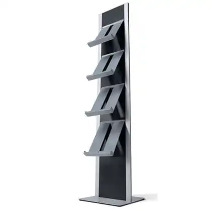 Totem brochure rack 4xA4 sort/sølv