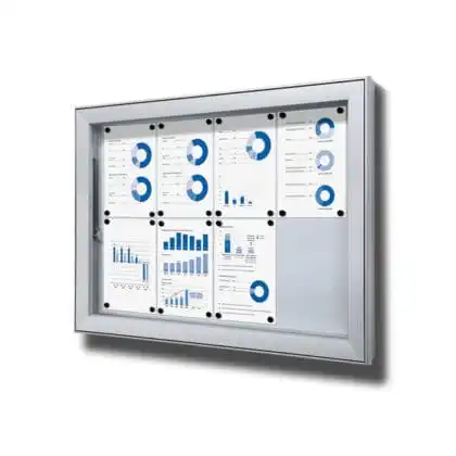 Opslagsskab Premium dybt udendørs med magnettavle 8xA4