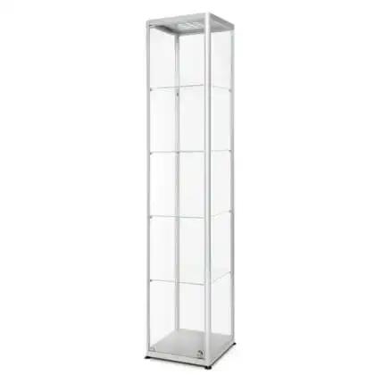 LED udstillingsmontre 40 x 200 x 40 cm i aluminium og glas