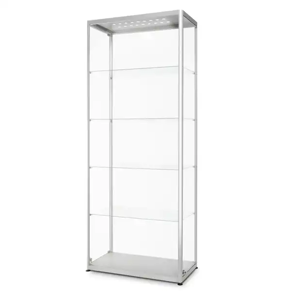 LED Udstillingsskab 80x40x200 udført i aluminium og glas