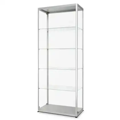 Udstillingsskab 80x40x200 udført i aluminium og glas
