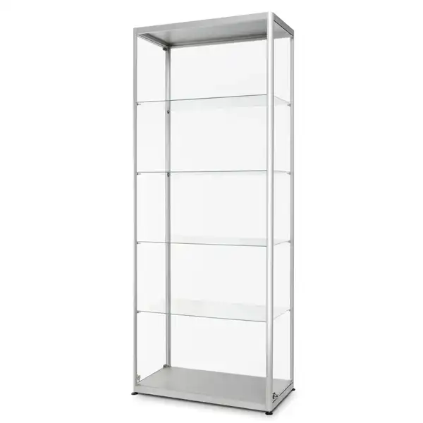 Udstillingsskab 80x40x200 udført i aluminium og glas