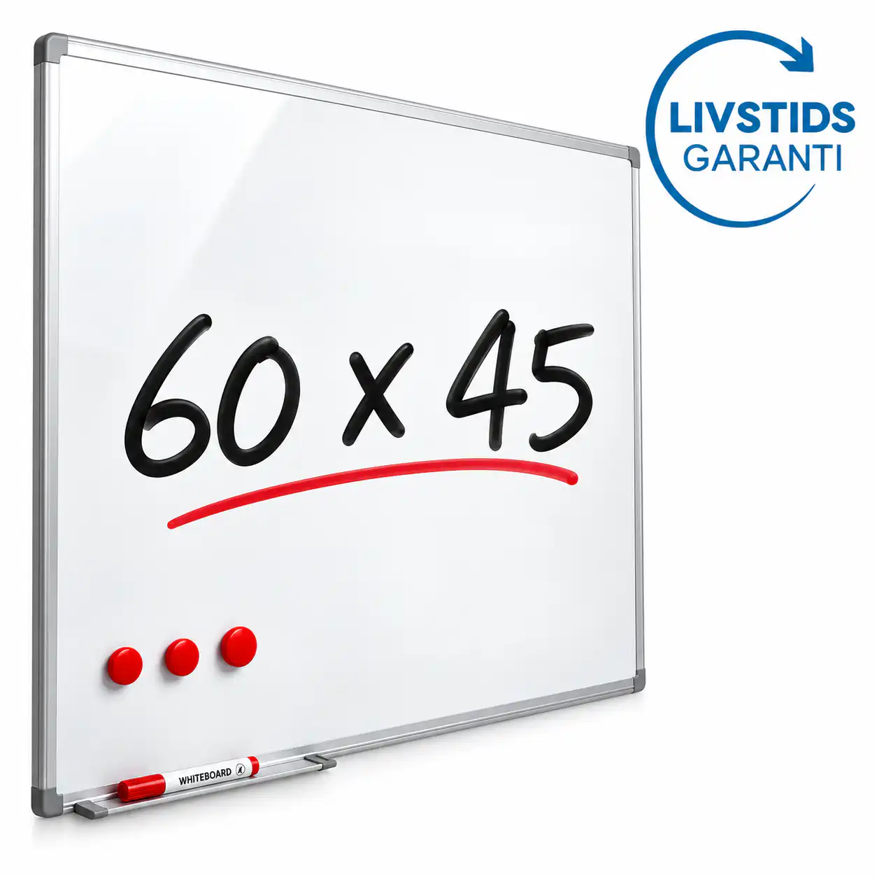 Whiteboard keramisk magnetisk 45×60 cm med aluminiumsramme-12