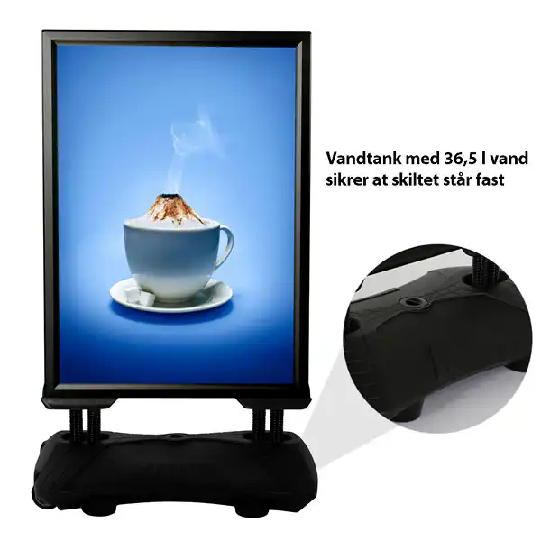 Wind-Sign Pro 70x100 - Sort Gadeskilt - Billede 2