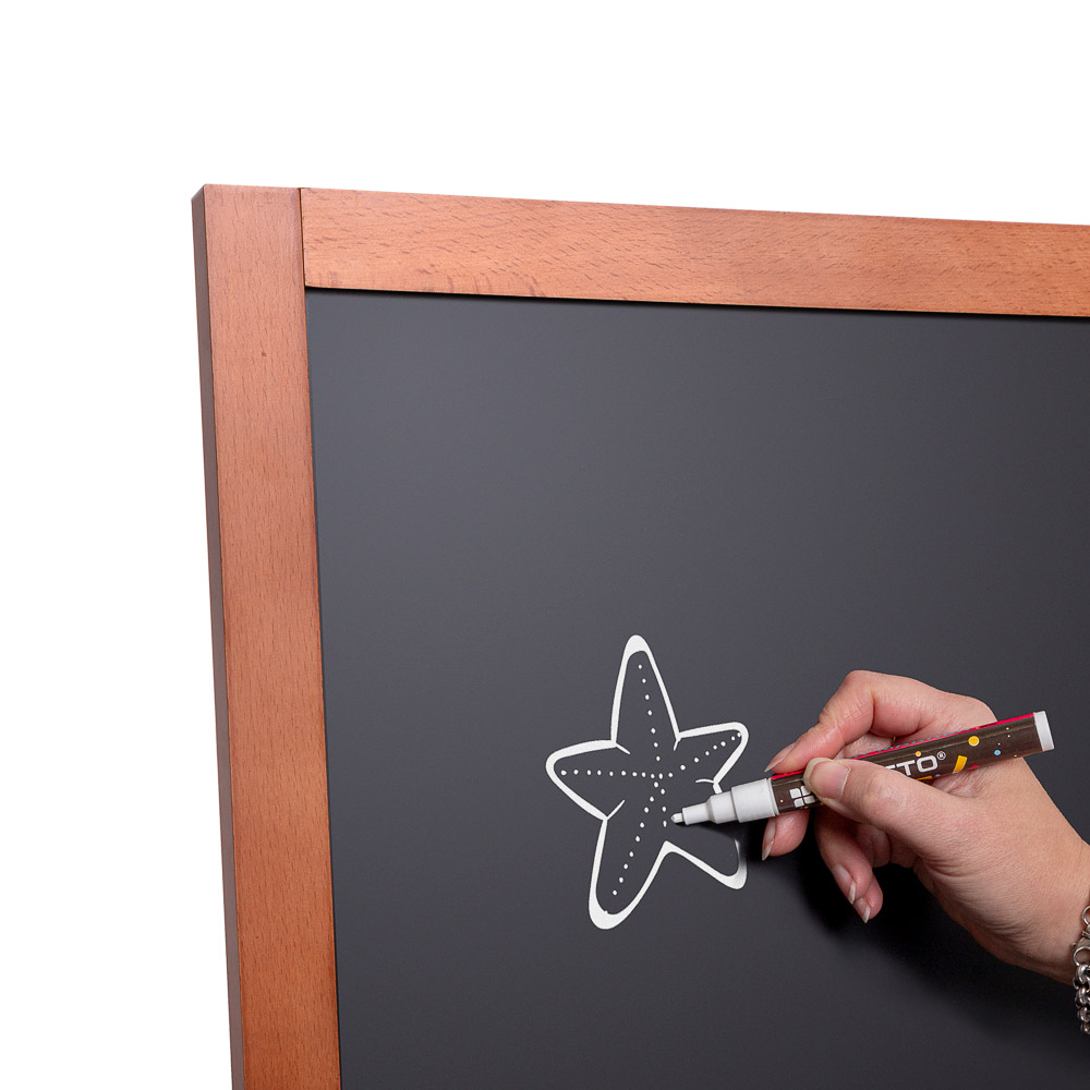 A-Træskilt Flip teak med kridttavle 68x140 cm - Billede 5