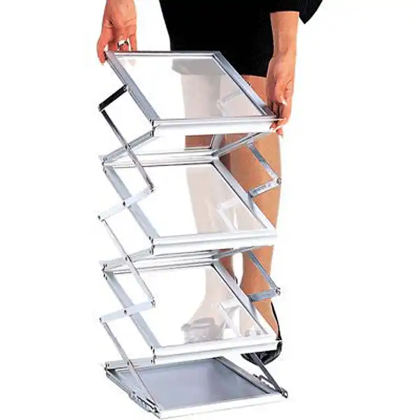 Zig-Zag Brochurestander transparent og foldbar 6xA4 - Billede 2