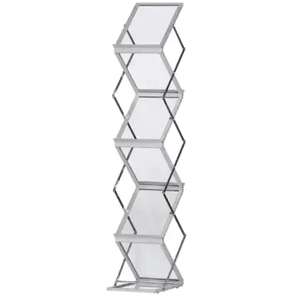 Zig-Zag Brochurestander transparent og foldbar 6xA4