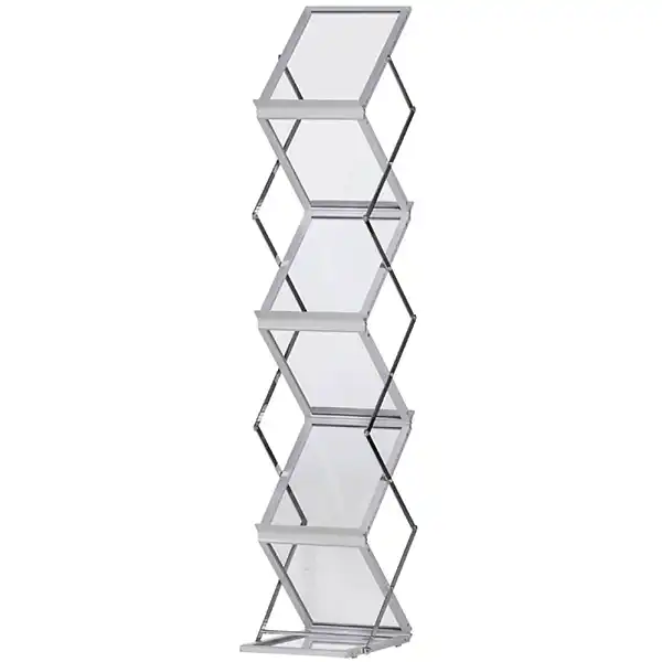 Zig-Zag Brochurestander transparent og foldbar 6xA4