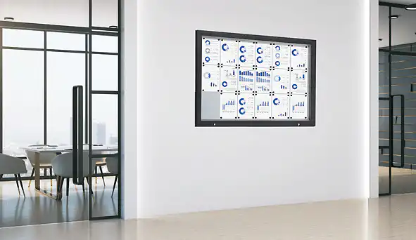 Opslagsskab Premium sort med magnet- og whiteboardtavlemed plads til 18xA4