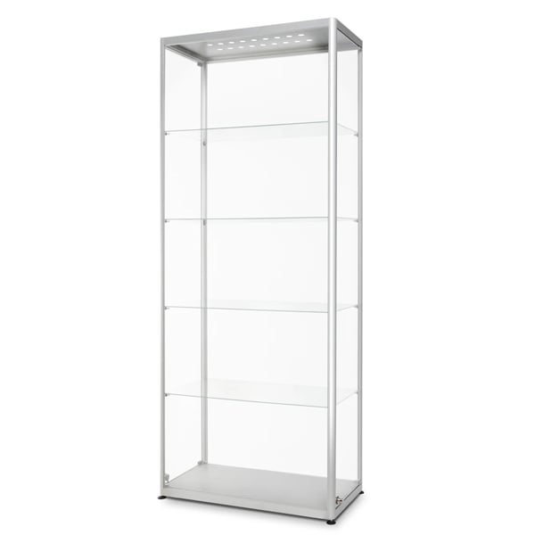 LED Udstillingsskab 80x40x200 udført i aluminium og glas